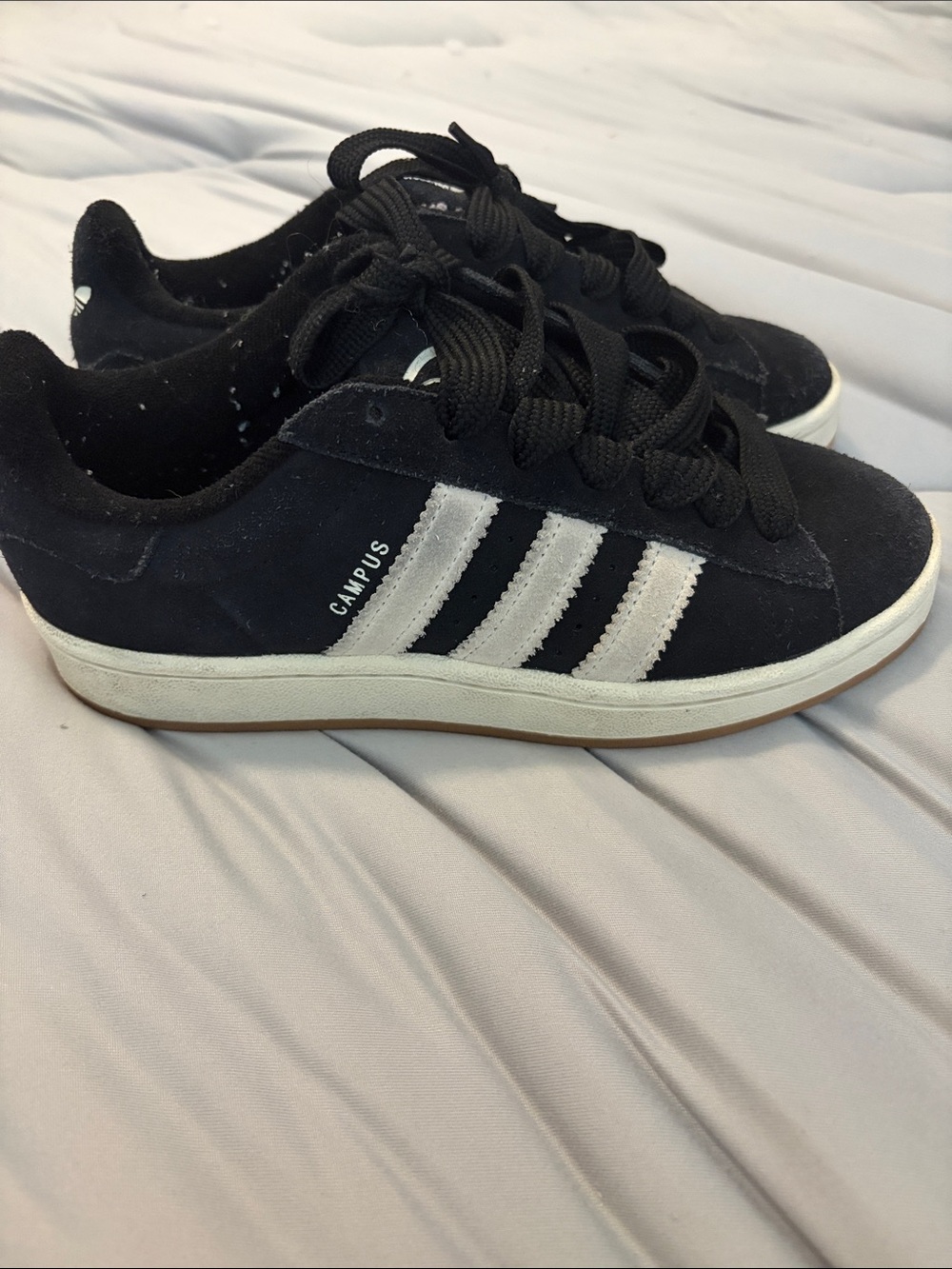 adidas Campus Black with White Stripes Sneakers